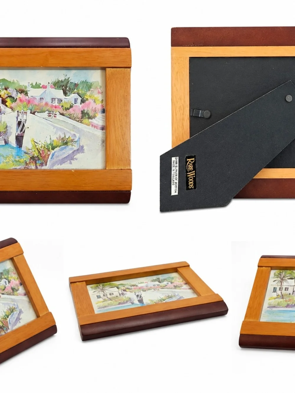 Two-Tone Wooden Picture Frame in Natural and Brown